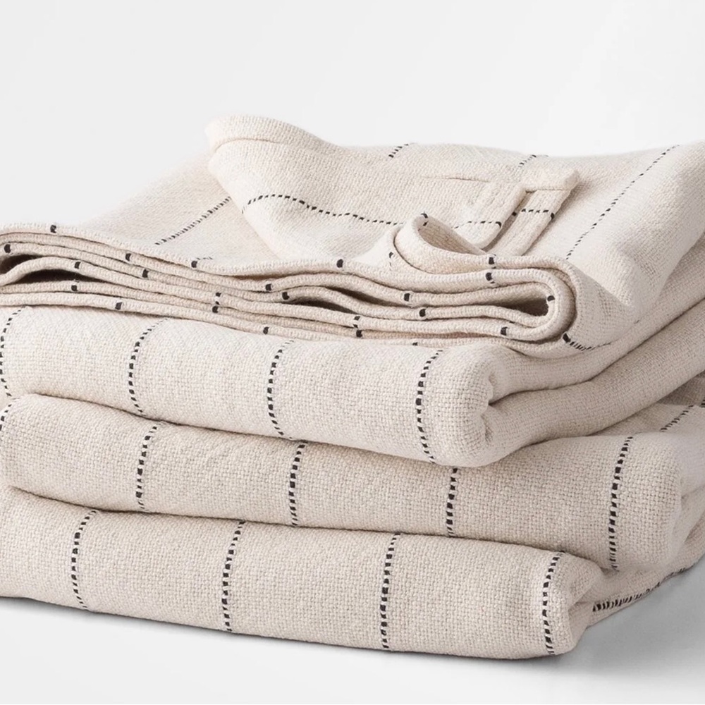 Schoolhouse Cotton Pinstripe Blanket